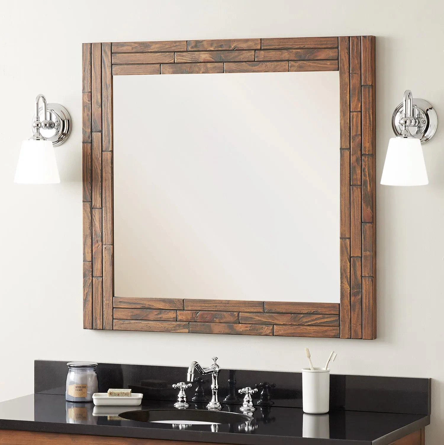 Ansel Vanity Mirror - Farmhouse Brown - Image 2