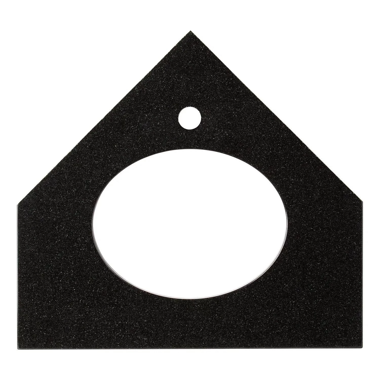 24" Granite Corner Vanity Top - Single Faucet Hole - With Undermount Sink - Absolute Black - Image 2