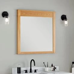 36" Trossman Vanity Mirror - White Oak