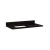 43" X 22" 3cm Granite Vanity Top For Left Offset Rectangular Undermount Sink-White-Abs Blk-8"