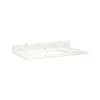 37" X 22" 3cm Quartz Vanity Top For Rectangular Undermount Sink - Hailstone White - White Sink