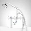 Gervaise Deck-Mount Tub Faucet And Hand Shower - Cross Handles