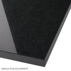 61" Granite Top For Undermount Sinks - 30-1/2" Centers - 8"- Absolute Black - White Porcelain Sink