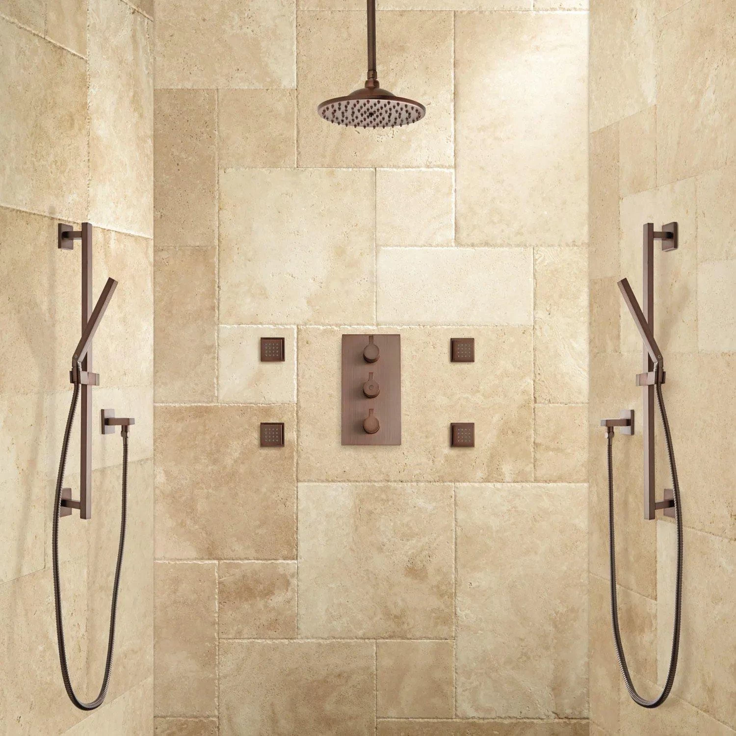 Monette Thermostatic Shower System - 2 Hand Showers - 4 Sprays - Image 2