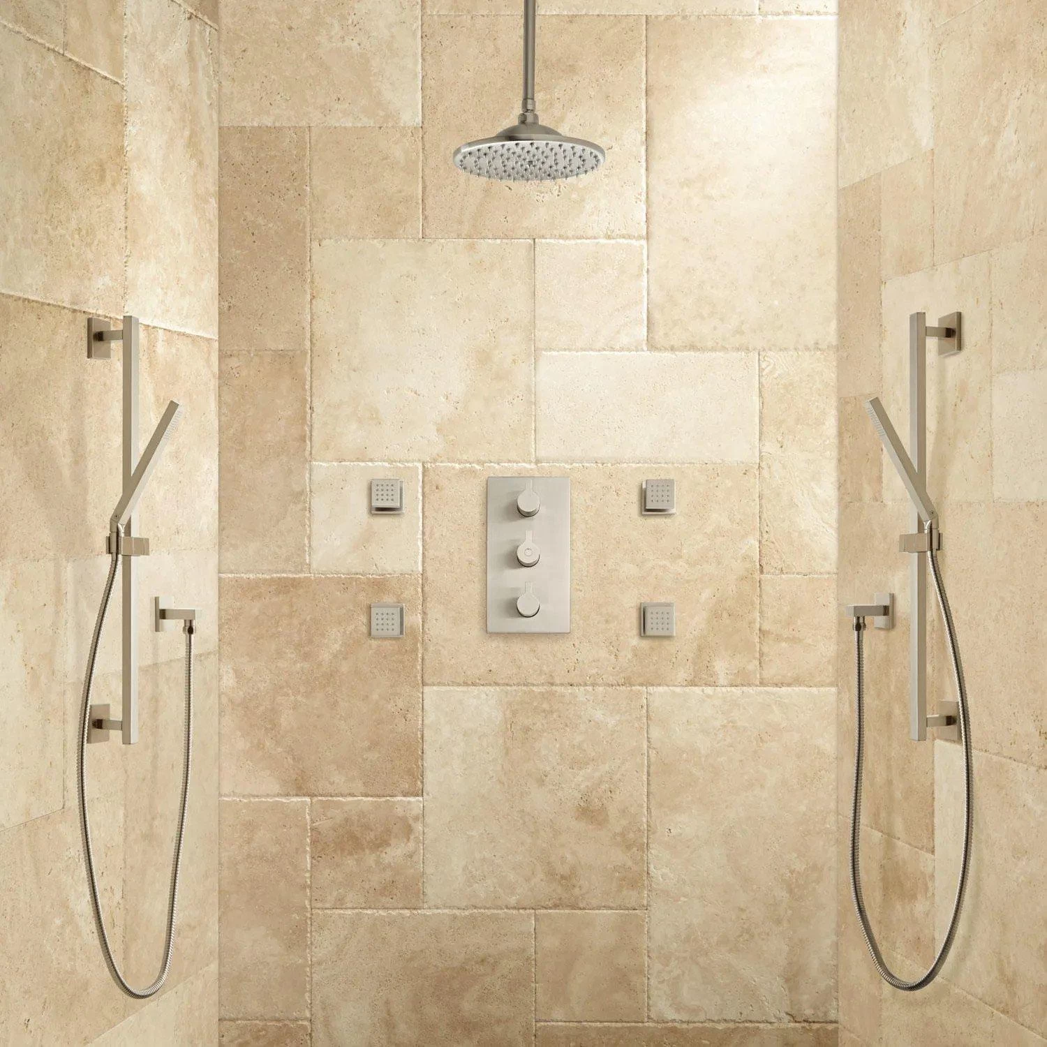 Monette Thermostatic Shower System - 2 Hand Showers - 4 Sprays