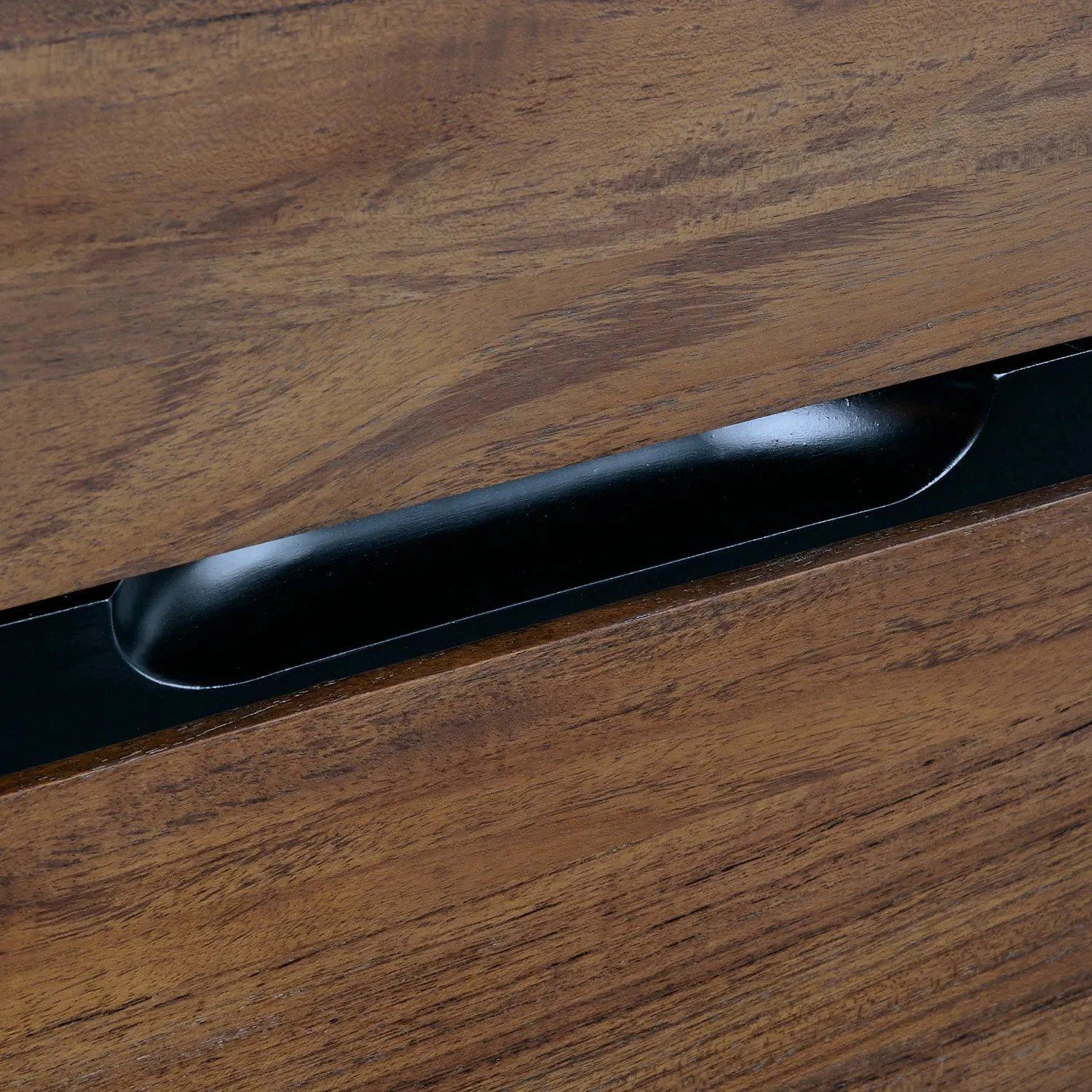 60" Bivins Teak Double Bathroom Vanity For Rectangular Undermount Sinks - Java/Black - Image 7